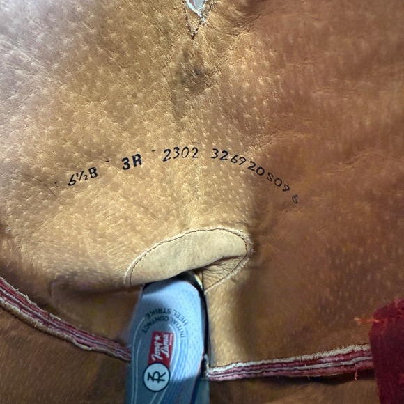 Tony Lama Women's Western Cowboy Boots Square Toe Red Leather Stitching Design - Picture 6 of 6